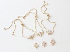 2pcs CZ Pave Flower Charm Connector,Cubic Zirconia Snowflake Pendant,Petal Charm