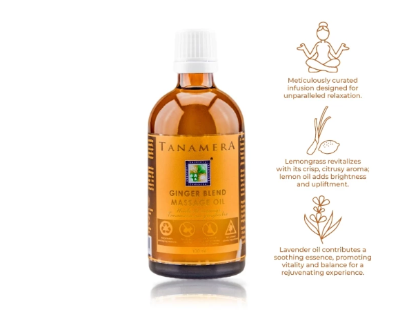 Tanamera Ginger Blend Warming Massage Oil 100ml for Postnatal Body Care