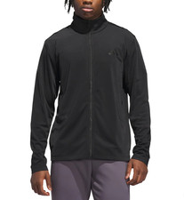 NWT Mens ADIDAS Tricot Track Suit With Pants and Jacket- Large - Black on Black