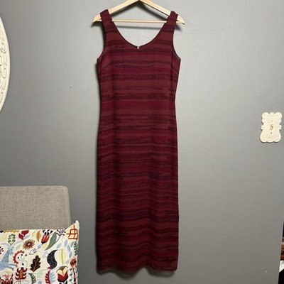 Vtg I.N.C Concepts Silk Maxi dress Sz 6 Desert Scape Vacation Travel Summer