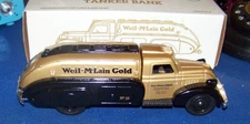 Ertl 1/38 Scale Die Cast 1939 Well-McLain Gold Airflow Tanker Truck Bank In Box
