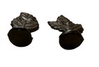 Pair Of Vintage Cast Iron Leaf Pattern Place Card Holders — photo 3