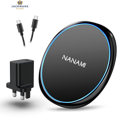 NANAMI Fast Wireless Charger mit PD3.0 Adapter, 10W für Samsung Galaxy schwarz