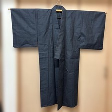 Boro Japanese Kimono Aged Textile Robe Men Navy Blue Colour Pattern Japan