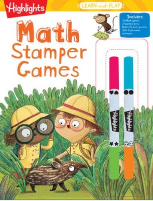 Highlights Learn-and-Play Math Stamper Games - Paperback - GOOD