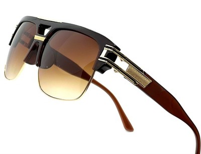 Fashion Men's Sunglasses Designer Gold Metal Frame Clear Vintage Hip Hop Model