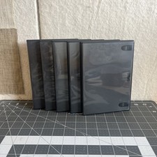 (5) Black Empty Standard Replacement Single DVD Cases