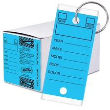 Versa-Tags 250 Per Box, Self-Protecting Paper Key Tags with Chrome-Plated Spl...