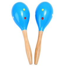 Maracas, Professional Wooden Rumba Shakers Latin Musical Instrument, Blue