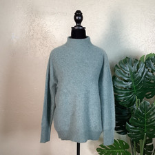 NWT Magaschoni 100 Cashmere Mock Neck Sweater in Grass Heather - Size S/P