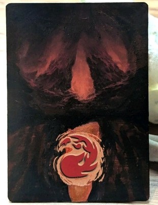Magic the Gathering Hand Painted Altered Art Red Mountain Land Card Acrylic
