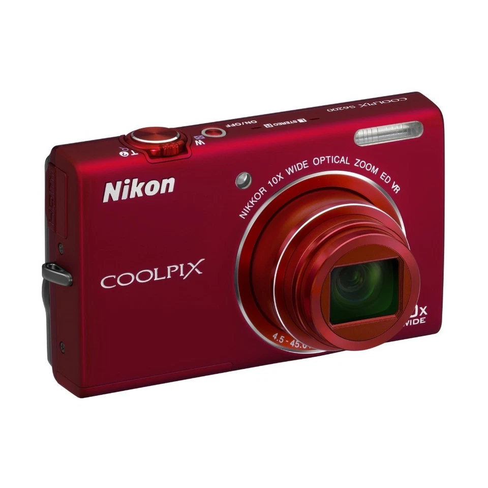 Nikon COOLPIX S6200 CCD Digital Camera 16.0MP 10x Optical Zoom Red 100% Working - Image 4 of 4
