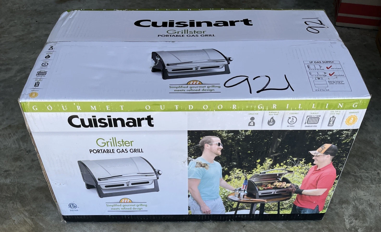 Cuisinart Grillster Portable Propane Gas Grill in Enameled Steel Outdoor Bbq NEW
Opens in a new wind
