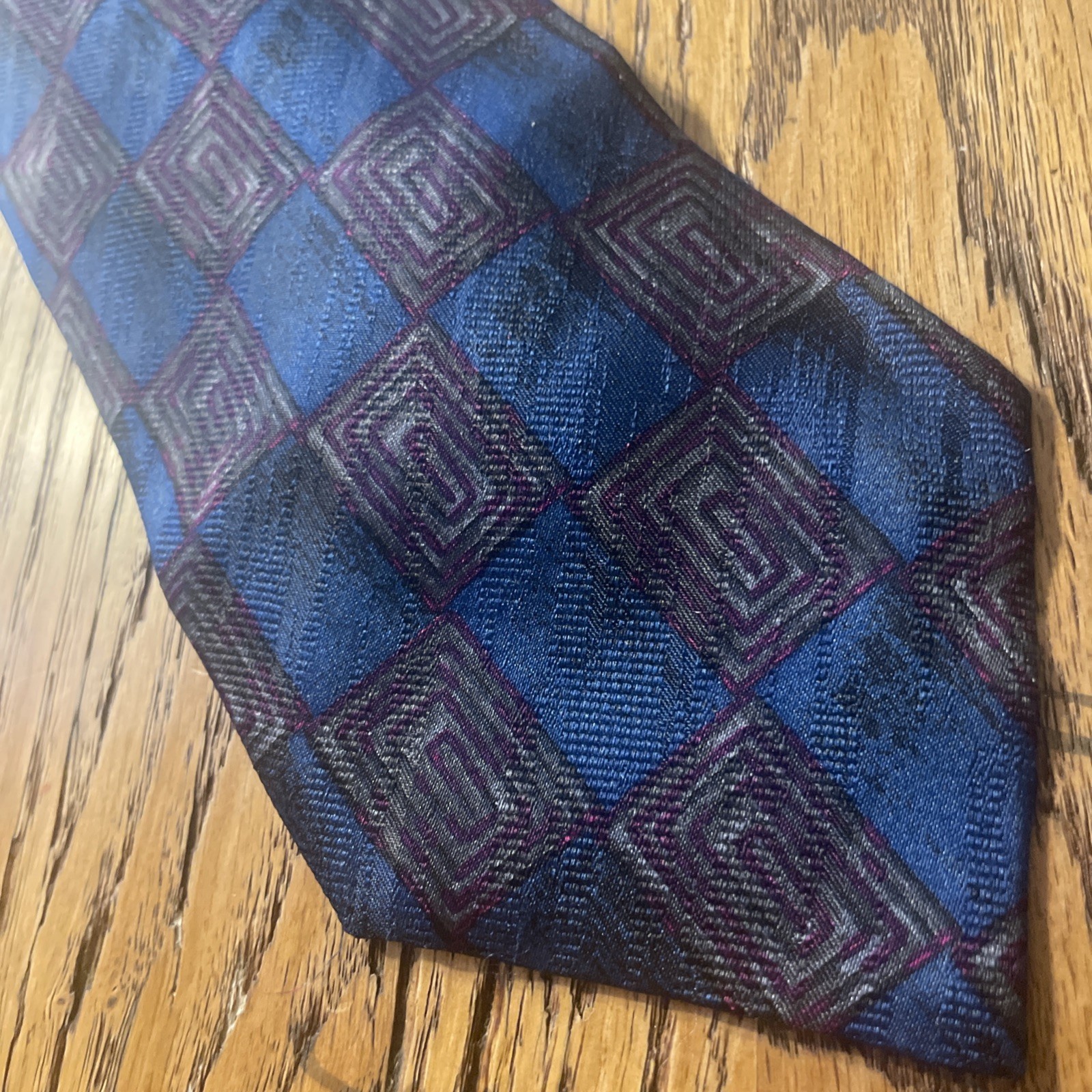 Vintage EUC Fumagalli Silk Geometric Tie Men’s Necktie Made In Spain