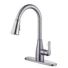 Glacier Bay McKenna Single Handle Pull-Down Kitchen Faucet Stainless Steel Turbo
