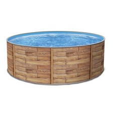 Stahlwandpool NATURE Typ 17 rund 400x120cm Pool Folie blau Einzelbecken Skimmer
