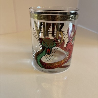 VIPER ROLLER COASTER SOUVINIER LIBBEY GLASS MAGIC MOUNTAIN SIX FLAGS RARE
