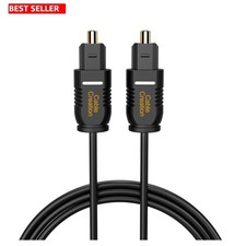 Optical Audio Cable 3.3 Ft Toslink Gold Plated Black Fiber Home Theater