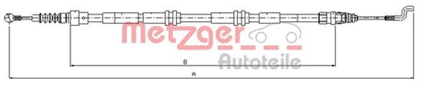 Bremsseil Seilzug Feststellbremse Metzger Autoteile 10.7394 FüR Multivan VW T5-image