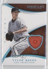 2015 Panini Immaculate Immaculate Swatches Buttons 5/6 Tyler Beede #60 0b0