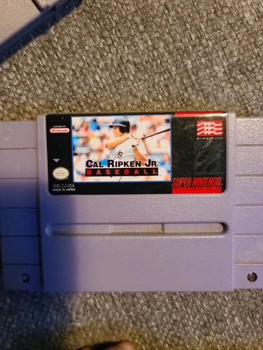 Cal Ripken Jr. Baseball SNES Super Nintendo VTG Retro Sports Game - Authentic Te