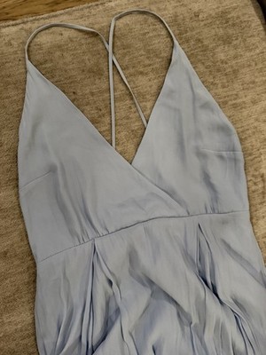 FOREVER 21 Light Blue Pleated Chiffon Strappy Sleeveless Maxi Dress L | eBay