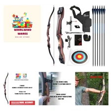 Noble 48/54/62/66/68/70 Inch Beginner Recurve Bow & Arrows Set - Right Hand Only