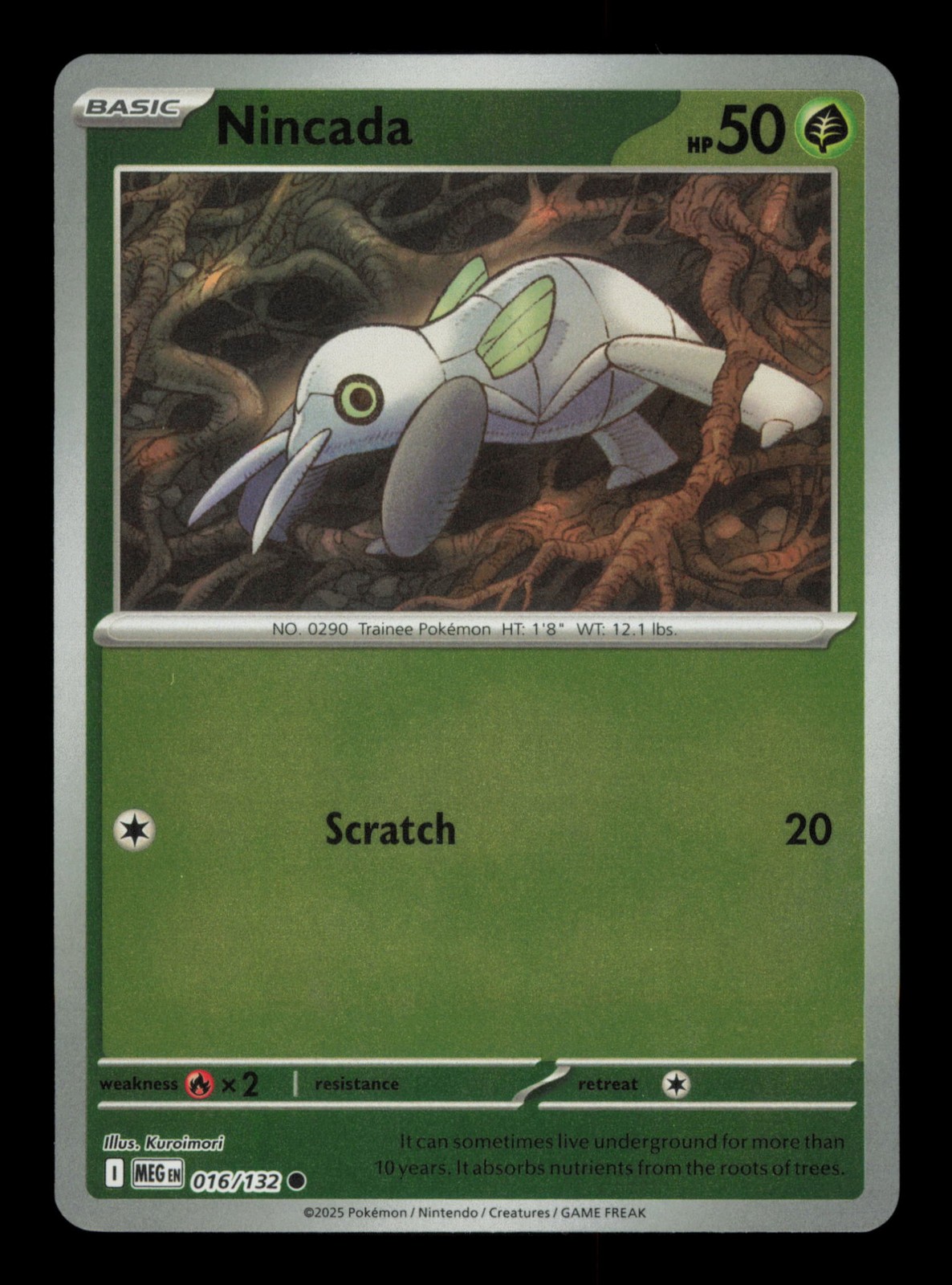 Nincada Common ME01: Mega Evolution 016/132 Reverse Holo NM