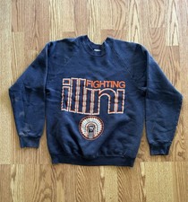 Vintage 80's Fighting Illini Illinois Sweatshirt Size Medium Crewneck