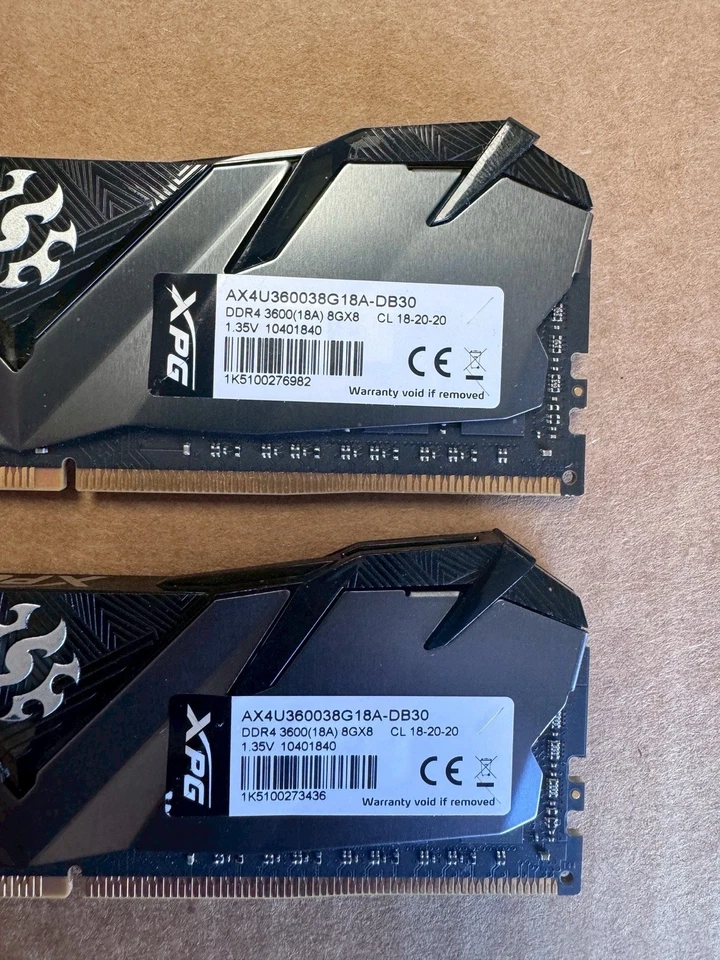 ADATA XPG AX4U360038G18A-DB30 16GB (8GBx2) DDR4 3600MHz CL18 Desktop RAM - Image 3 of 3