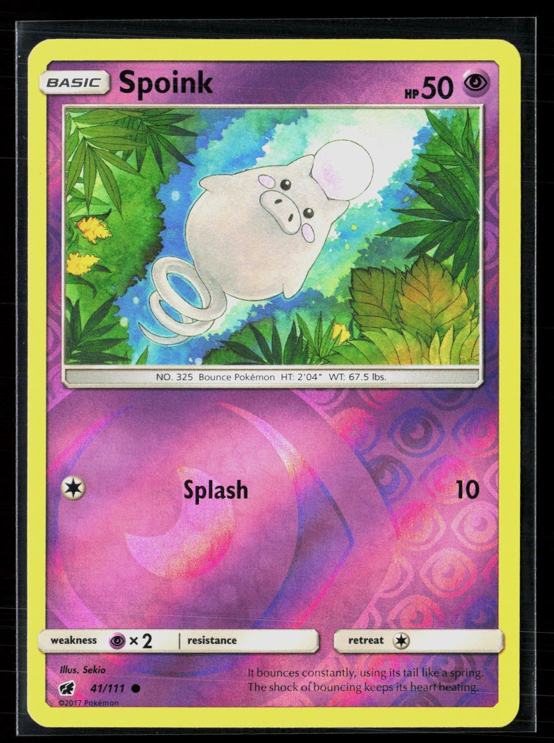 Spoink 41/111 Common Reverse Holo Crimson Invasion Pokemon NM
