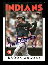 1986 Topps 116 Brook Jacoby signed auto autograph  purple sharpie ASC BXCP58