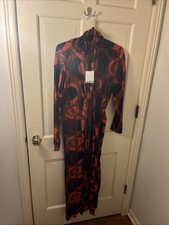 Zara Printed Midi Dress Size Large New