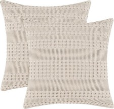 100 Cotton Waffle Weave Euro Sham Covers, 2 Pack 26" x 26" Bed Pillow Covers