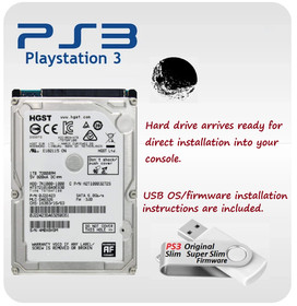 1TB PS3 internal Hard Drive USB Firmware Installation Drive for all models