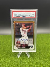2023 Topps Chrome Rookie Auto Logan Ohoppe /50 Gold RC PSA 9 Angels Hot