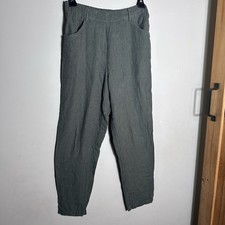 Urban Outfitters Women’s Linen Blend Pinstripe Pants XS Trousers Olive Green