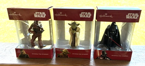 Star Wars Hallmark Ornaments Chewbacca Darth Vader Yoda--Free Ship