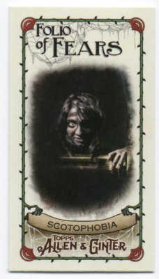 2018 Topps Allen and Ginter Mini Folio of Fears MFF10 Scotophobia Odd 1:50