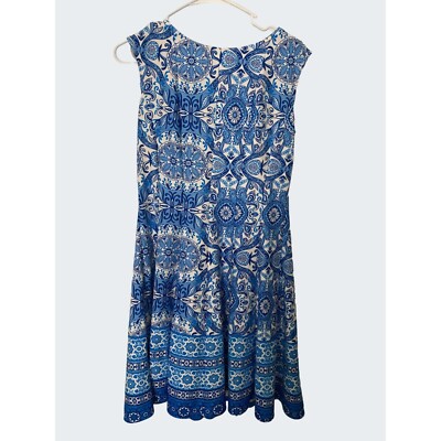 Zarr Collection Zarr Collection Blue and White Dress - Size 8 | eBay