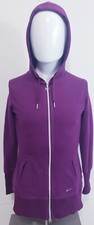 Nike Womens Full Zip L/S Hoodie Sweatshirt Size Small Pockets Fit Dry Purple