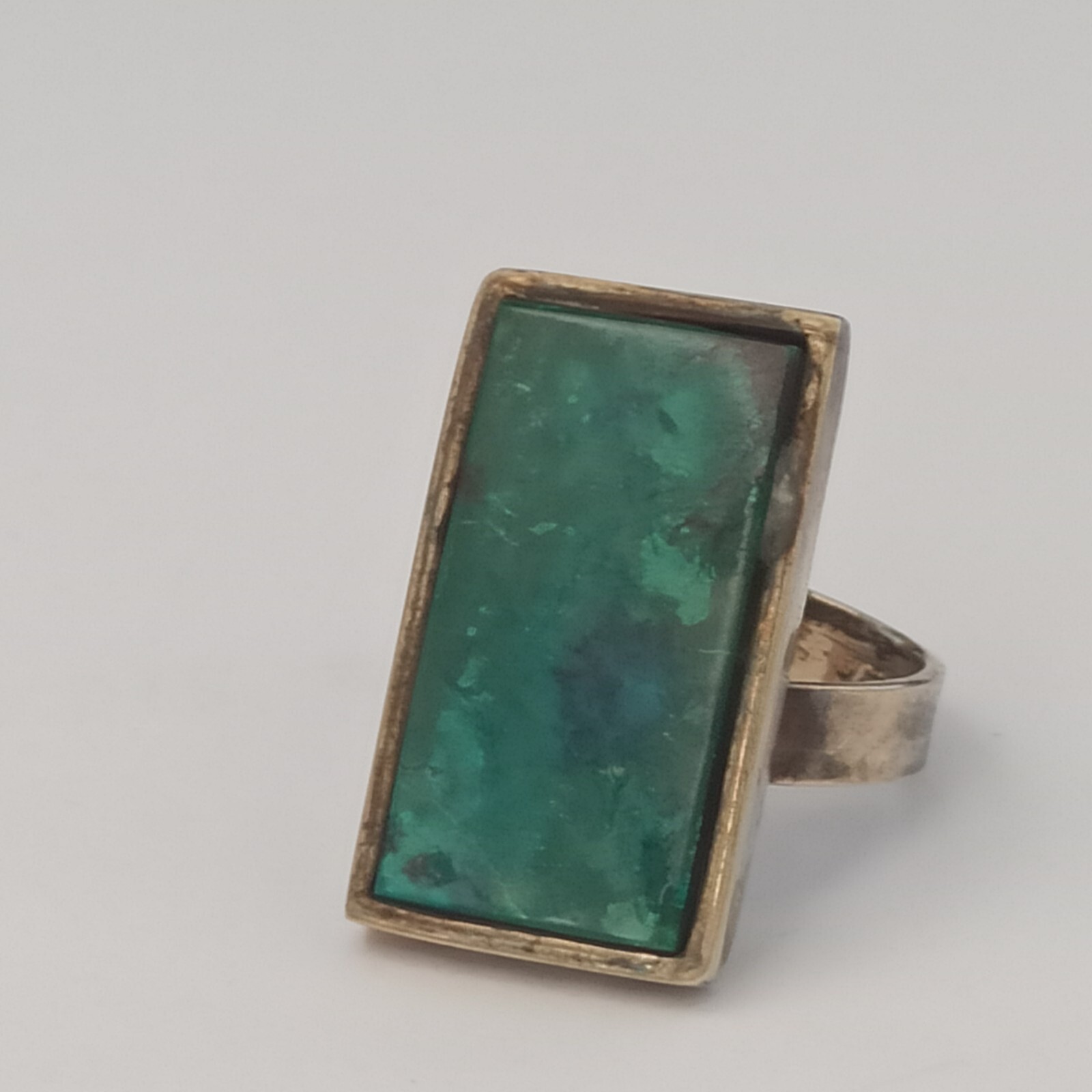Vintage Eilat Ring Long Rectangle Silver King Sol… - image 18