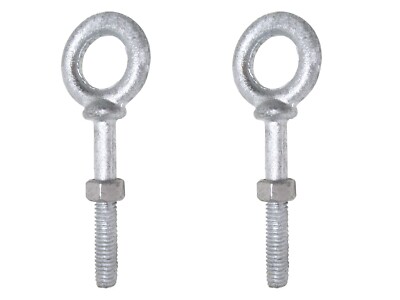 3/4'' x 8'' Shouldered Eye Bolts Forged Galvanized 7,200 LB WLL (2 Pack)