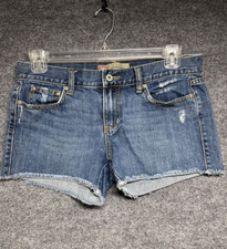 Old Navy Denim Shorts Women's 8 Blue Frayed Boyfriend Cotton Casual