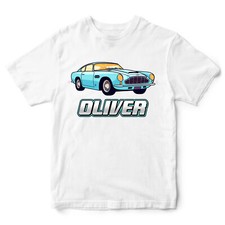 Personalised Classic Sports Car T Shirt Boys shirt Birthday Kids tee sportscar