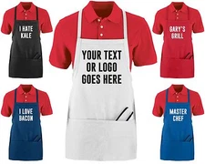 Custom Apron Personalized w/ YOUR TEXT Tavern Size (20" x 24") chef smock waiter