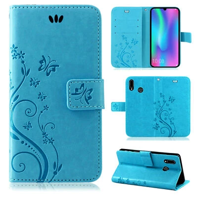 BETTERFON Huawei P-Smart 2019 Handy Tasche Handyhülle Wallet Schutz Hülle Blumen Cover Neu