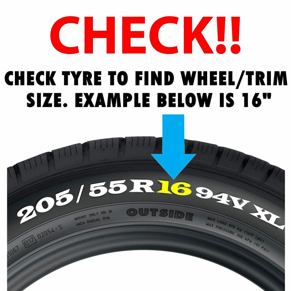 4 x Back & Red Wheel Trims Hub Caps 14" fits Citroen C1 C2 C3 C4 Saxo - Image 2 of 4