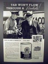 1935 Texaco Havoline Motor Oil Ad - Won't Flow Through Pinhole