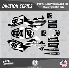 Graphics Kit for Losi PRO MOTO MX (ALL YEARS) Division Series - White